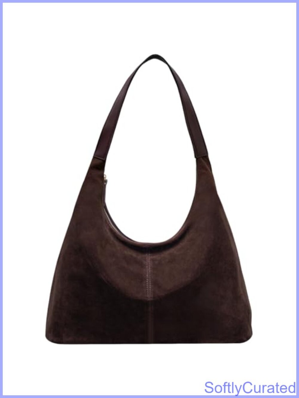 Suede Hobo Shoulder Bag Slouchy Crescent Tote Purse for Women - Picture 1 of 6